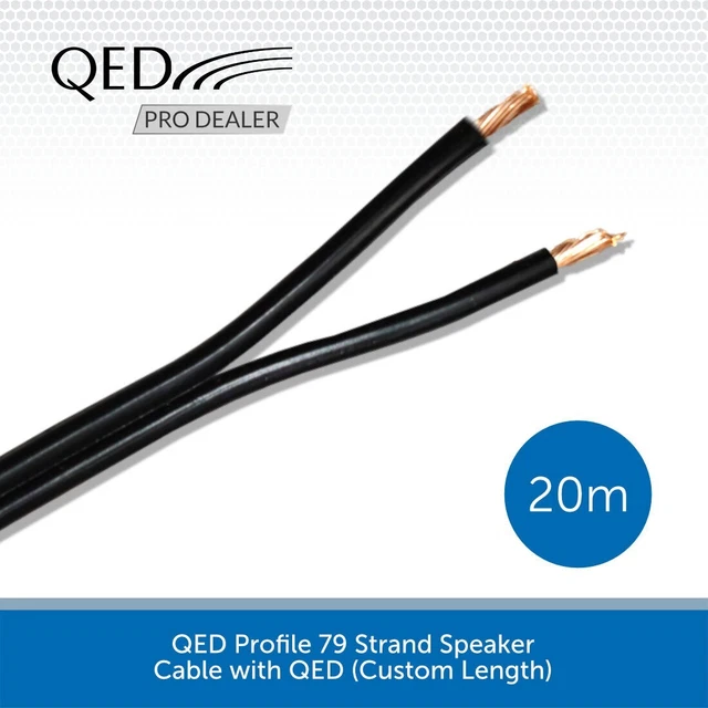 QED PROFILE 79 Strand Speaker Cable Home HiFi Wire Unterminated Black