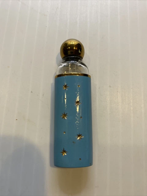 Vintage glass German perfume bottle with blue metal/stars overlay Vintage glass German perfume bottle with blue metal/stars overlay
