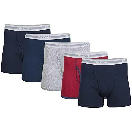 GILDAN MENS GILDAN Men's Short Leg Briefs, Multipack Boxer Briefs, Navy