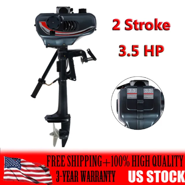 2 Stroke 3.5 HP Outboard Motor Heavy Duty Boat Engine Water Cooled CDI System