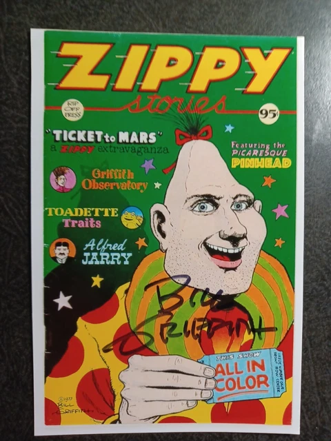 BILL GRIFFITH Authentic Hand Signed Autograph 4X6 PHOTO - CARTOONIST- ZIPPY