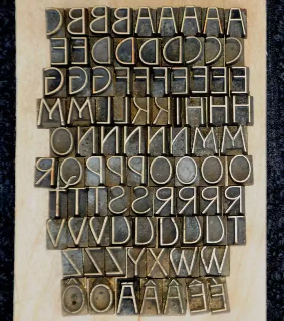 Prägeschrift 9 mm Messingschrift Buchbinder Messing Jugendstil Vergoldepresse