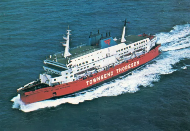 Colour postcard, TOWNSEND THORESEN cross channel ferry SPIRIT OF FREE ENTERPRISE