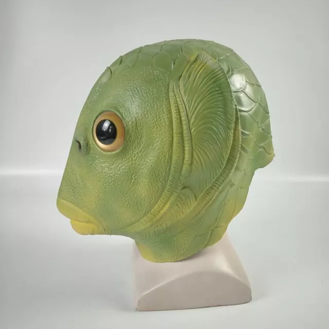 Cosplay Green Fishman Mask Monster Headgear Anime Horror Funny Latex Halloween