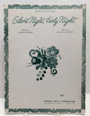 Cassin shattenger piano Partituras canción Década de 1940 Silent Night Holy Night jos 