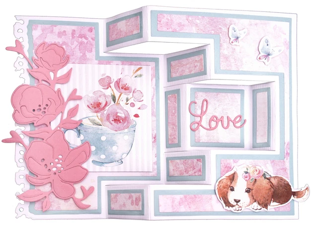 Troquel de corte Studio Light Little Blossom n.o 197, Love Friends -LBCD197