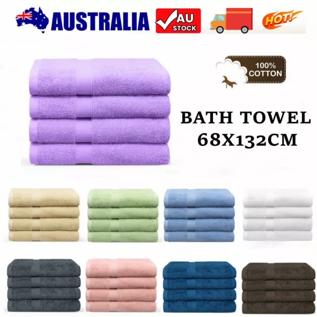 4 Pack Bath Towel Sets 100% Combed Cotton 550Gsm Comfortable Soft 68 x 132 cm