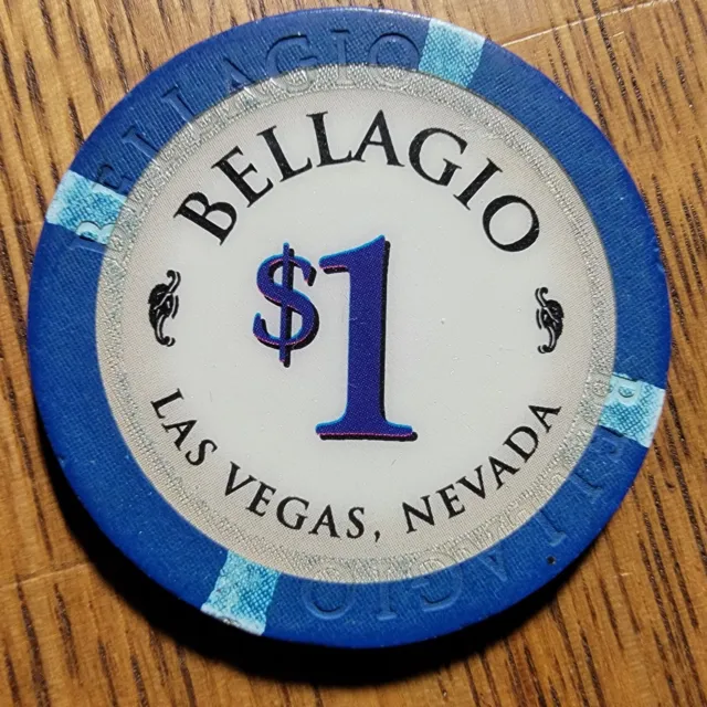 BELLAGIO HOTEL CASINO $1 hotel casino gaming poker chip - Las Vegas, NV
