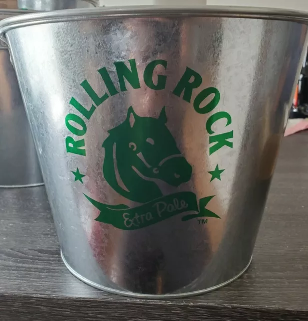 Lot of 4 Rolling Rock Beer Extra Pale Buckets 7.25x9.5 inch