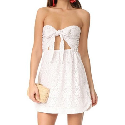 Nwt For Love & Lemons Strapless Lace Shirt Dress Size L