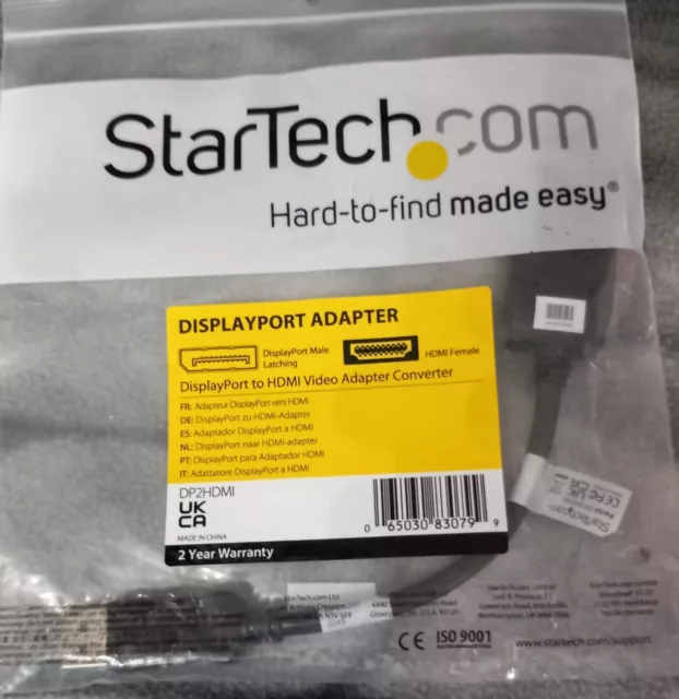 Genuine New StarTech.com DisplayPort to HDMI Video Adapter Converter DP2HDMI2