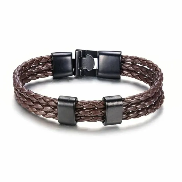Brown Triple Leather Bracelet Top Quality Jewellery For Men A619