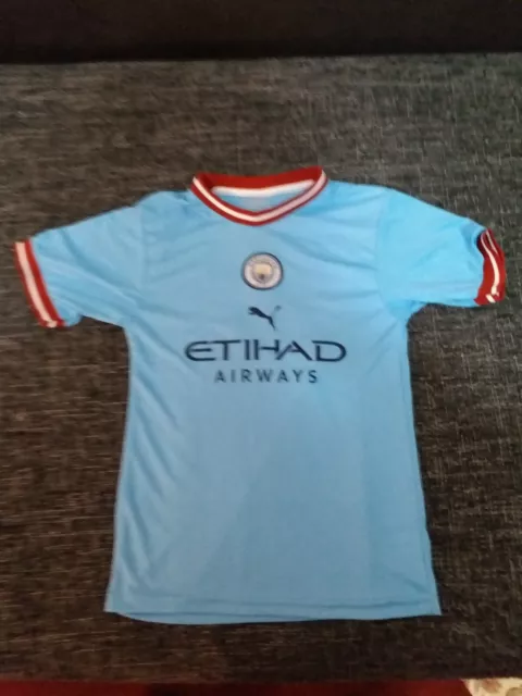 Boys Puma Manchester City Football Shirt Halland #9  size 152 cm