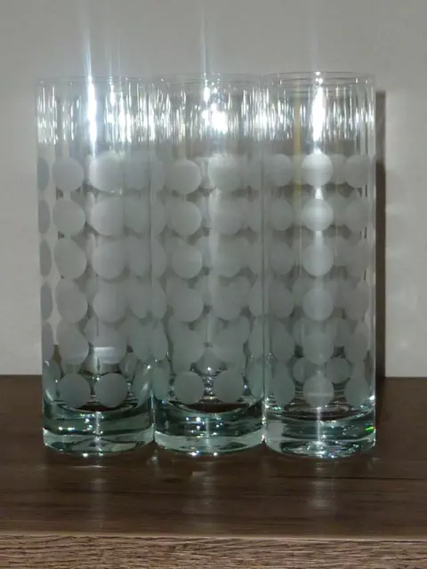 4 + 2 original alten Ingrid Wasser Glas Longdrink Polka Dots Punkte   70er Jahre