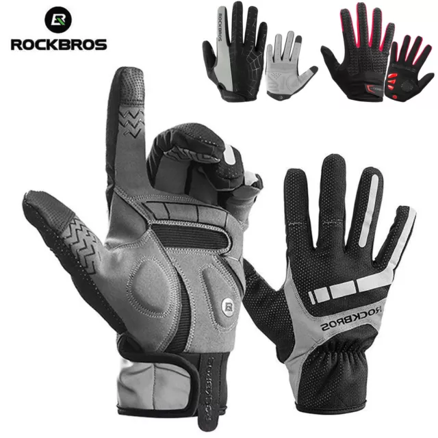 RockBros Cycling Gloves Road Mountain Bike Gel Full Finger Touchscreen Gloves