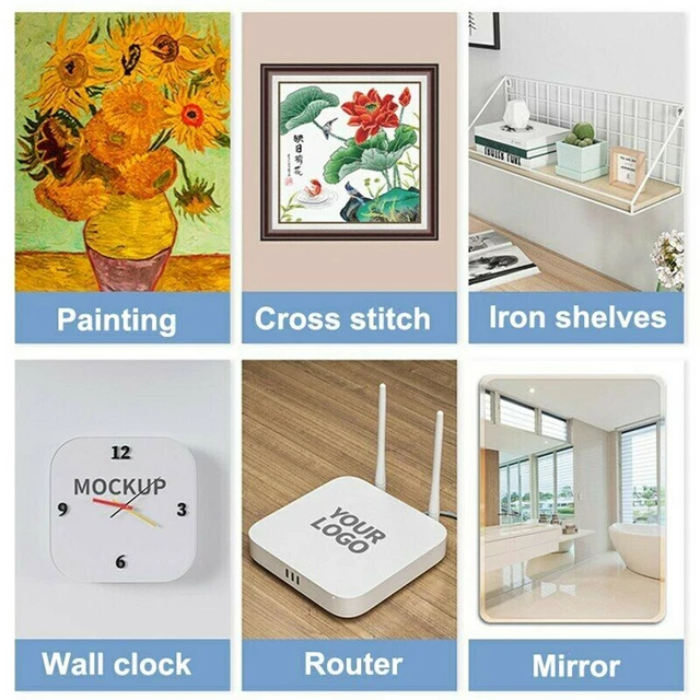 10x Wall Hanging Seamless Nails Screw Stickers Punch-Free Wall Hooks for Photos 4
