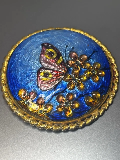 Broche Décorative Fleurs Vintage Signée J.Lory - Fin 19ème/Début 20ème, Laiton