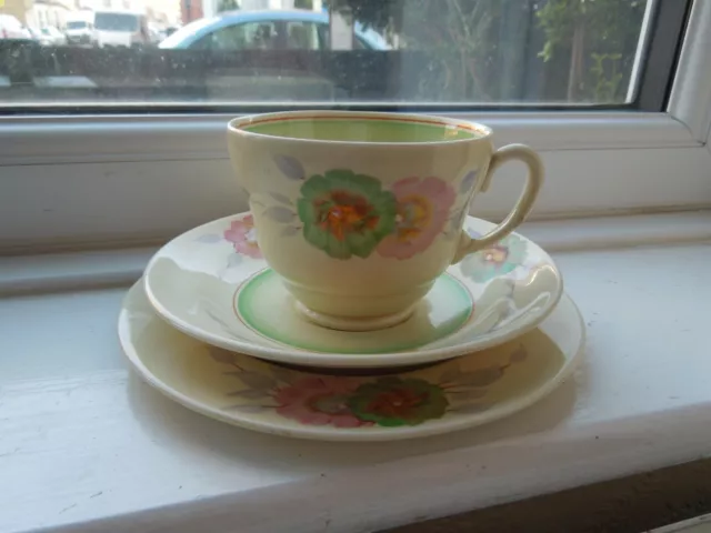 Clarice Cliff Honeydew Cup Saucer Plate Trio