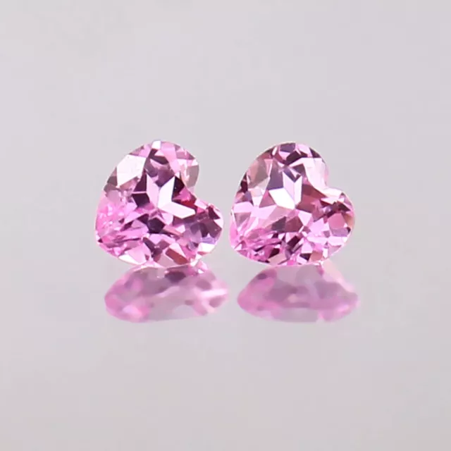 AAA Naturel Rose Medagascar Morganite Desseré Coeur Gemme Coupe Paire 4x4 MM