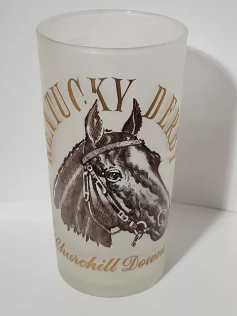 Vintage 1964 Frosted Kentucky Derby Churchill Downs Mint Julep Drinking Glass