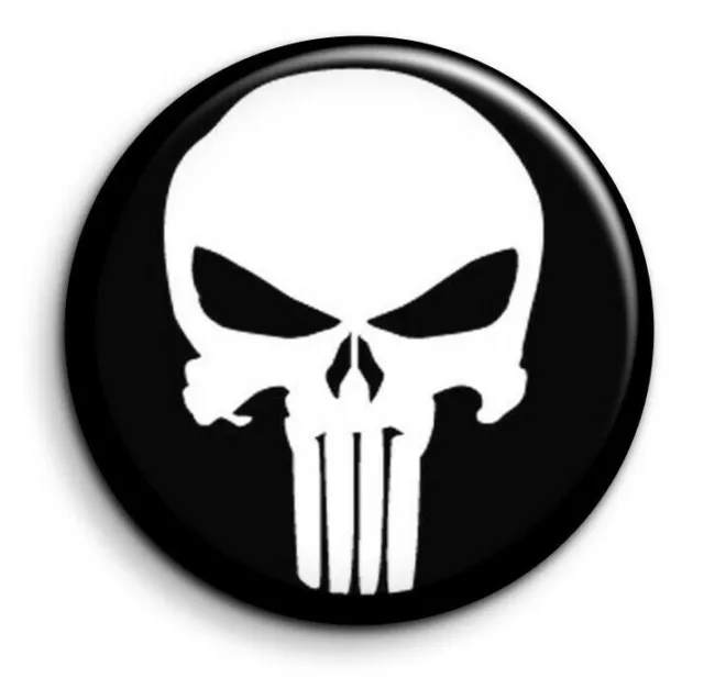 Badge Epingle 38mm Button Pin Punisher Marvel Comics Logo Super Heros Hero Crâne