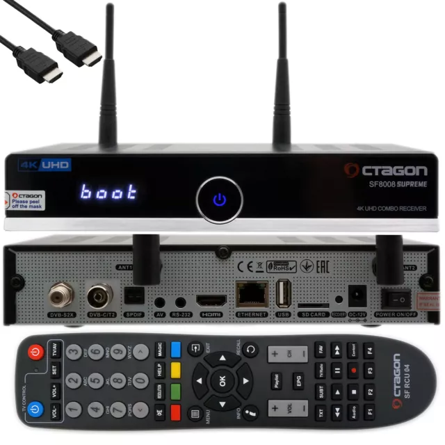 Octagon SF8008 4K Combo Supreme UHD E2 DVB-S2X & Dvb-C / T2 Linux Pvr Receiver