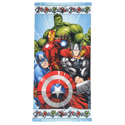Thor Capitan America Hulk Öko Tex Standard 100 100% Cotone Marvel Avangers Iron Man Telo da Mare con 4 Eroi DellAzione 