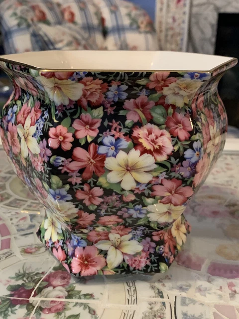 Royal Winton Florence chintz octagonal planter (1995)(sale)