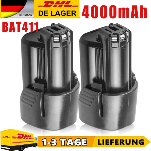 1/2X 4.0Ah Für Bosch 10.8V Akku 12V Li-ion BAT411 BAT412 GBA GSR GDR GOP GSB GWI