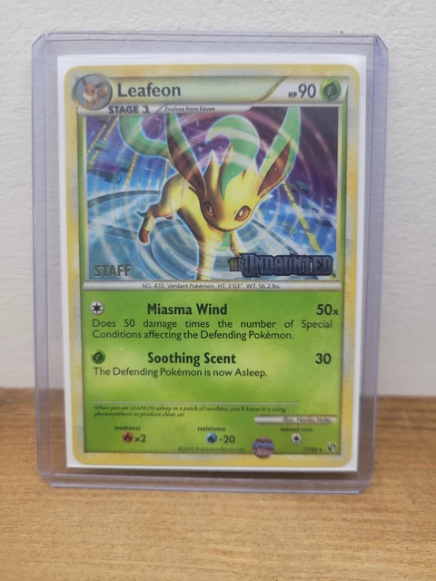 2010 Undaunted Prerelease Staff Promo Leafeon 17/90 - Holo Rare Card Near Mint