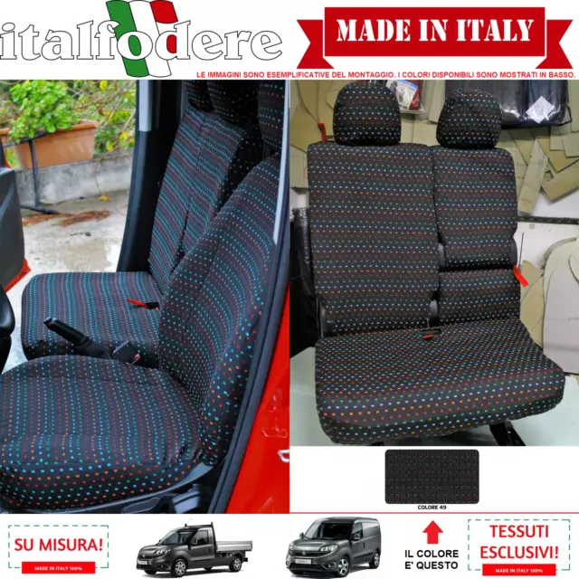 FODERE SU MISURA FIAT DOBLO' CARGO 3 POSTI 2010 2022 COPRISEDILI Nero 49