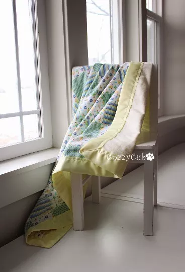 Baby Blanket, Flannel Newborn Blanket, Swaddle Blanket, Stroller Blanket, Yellow