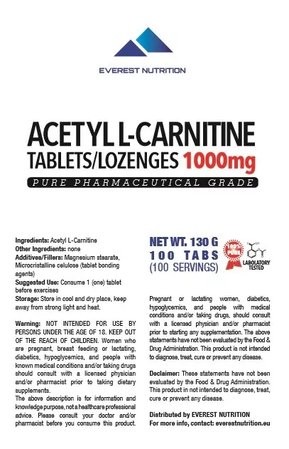 ACETILO L-CARNITINA (ALCAR, ALC) 1000 mg TABLETAS, FOCO, PÉRDIDA DE PESO 2
