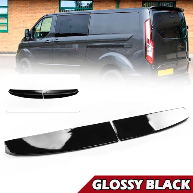 For Ford Transit Custom 2012-2020 Gloss Black Rear Twin Barn Door Roof Spoiler