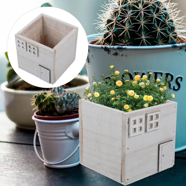 boîte succulente de ferme Planteur en bois de bureau Pot de plante de fleur Pot