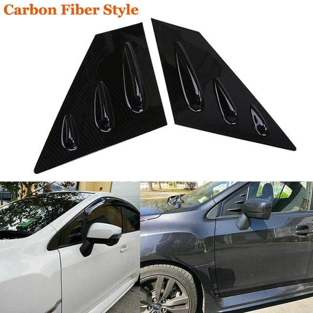 2X CARBON FIBER Rear Side Window Louvers Shutter Cover For Subaru WRX