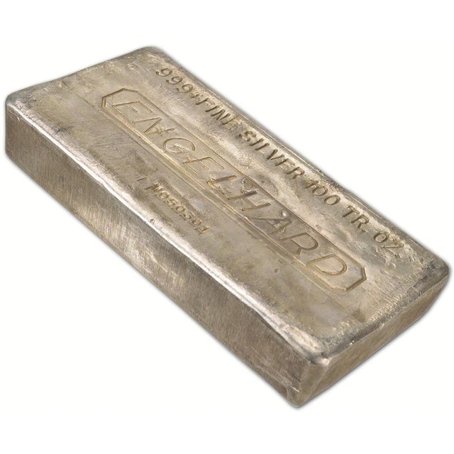 100 oz Silver Bar - Engelhard Poured .999 Fine 100 oz Silver Bar - Engelhard Poured .999 Fine