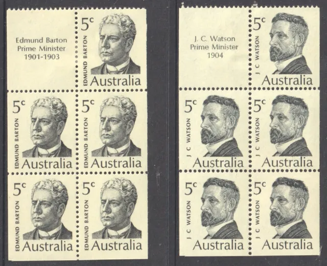 Australia 1969 Prime Ministers - Booklet Panes