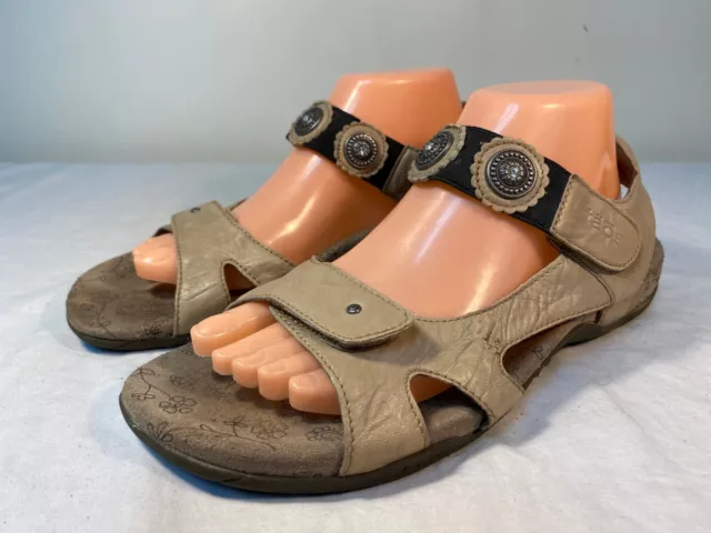 TAOS Sandals Women's Brown Leather Ankle Strap Comfort - US 10