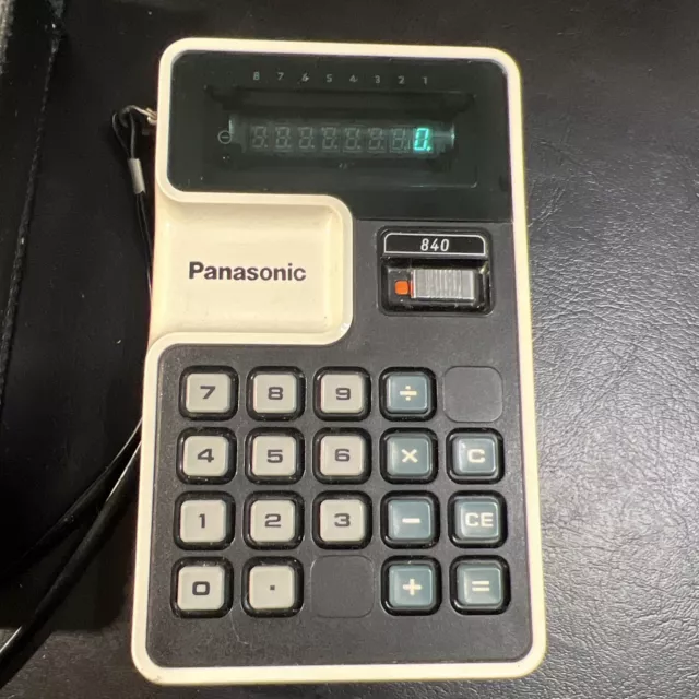 Vintage Panasonic Electronic Calculator JE-840U Green Digit Display Clean!!