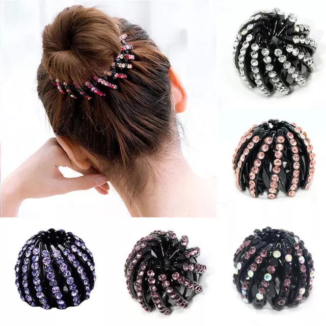 Women Expandable Hair Clip Bun Bird Nest Hairpin Lazy Ponytail Hair Accessories 2