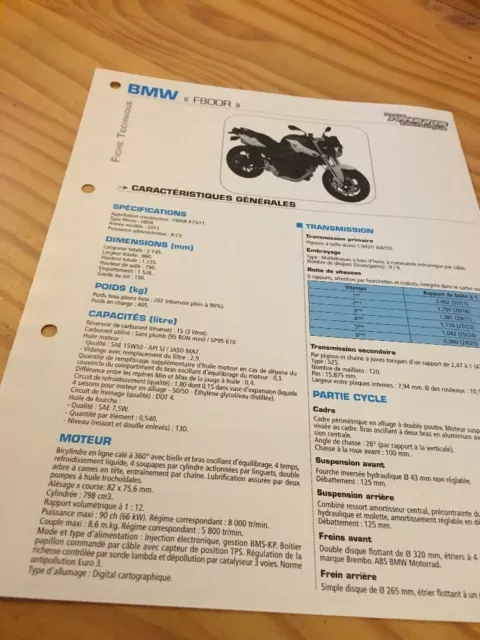 BMW F800R K73/11 2015 0B04 F800 R F 800 Fiche technique moto RMT ETAI