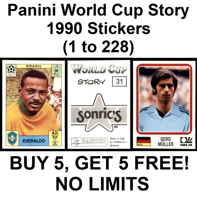 Panini Sonrics World Cup Story 1990 **Please Select Stickers**