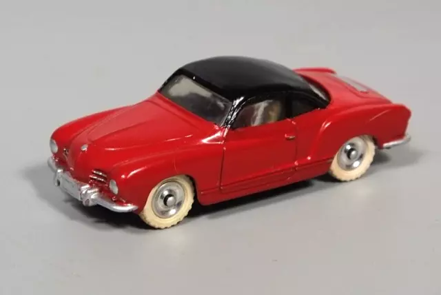 Vintage Dinky VW Volkswagen Karmann Ghia, Red-Black, Unboxed