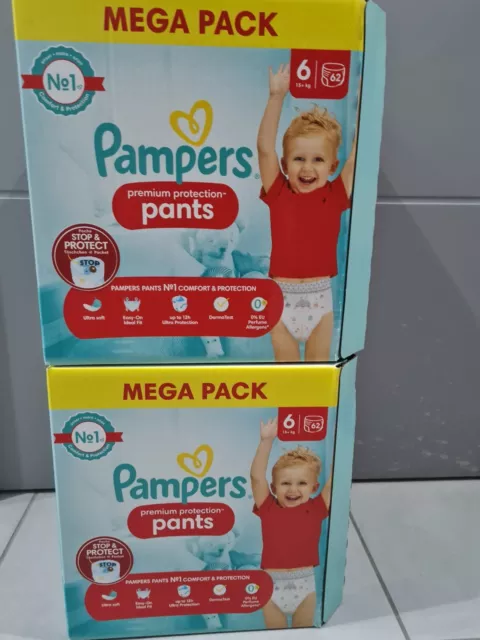 Lot 124 couches Pampers PREMIUM PROTECTION PANTS taille 6 (15 kg et plus)
