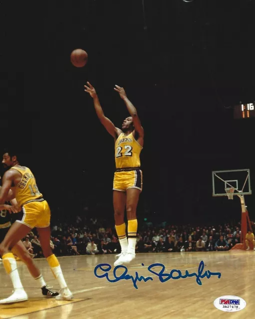 Elgin Baylor Signed Lakers Basketball 8x10 Photo PSA/DNA COA Picture Autograph