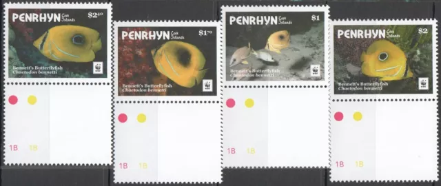 B1337 2017 Penrhyn Wwf Fauna Fish & Marine Life Bennett's Butterflyfish 1Set Mnh