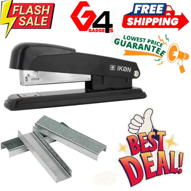 Full Strip Metal Stapler Heavy Duty Desk Office School 24/6 Plus 5000 Staples