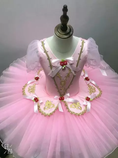 New Pink Ballet Skirt Professional Classical Pancake Tutu Costumes Ballerina