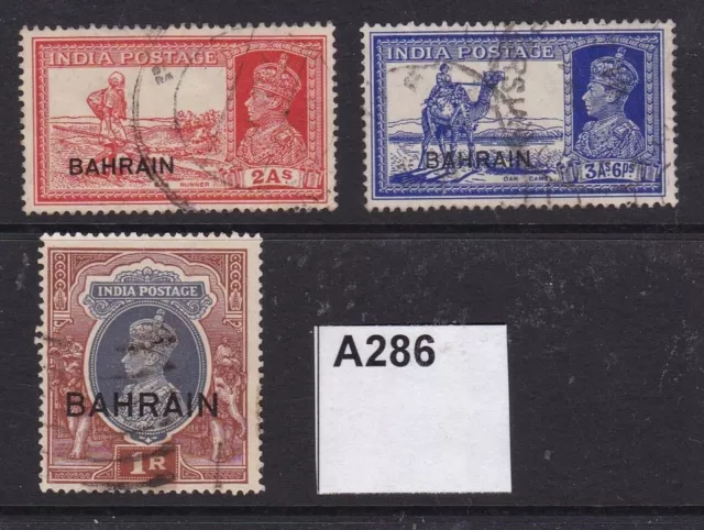 Bahrain 1938 2a, 3a60 and 1R (A286)